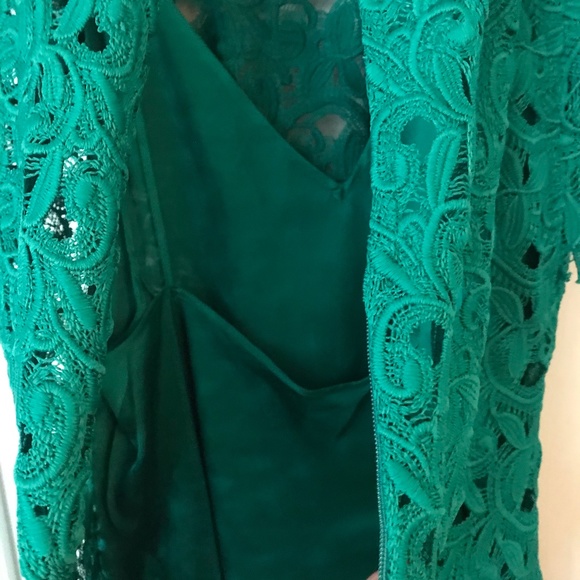 Zara Green Lace Dress NWT - Picture 7 of 11